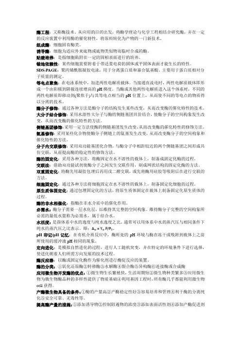 酶工程重点