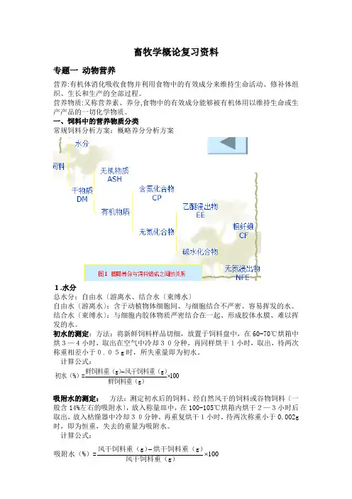 畜牧学概论复习资料