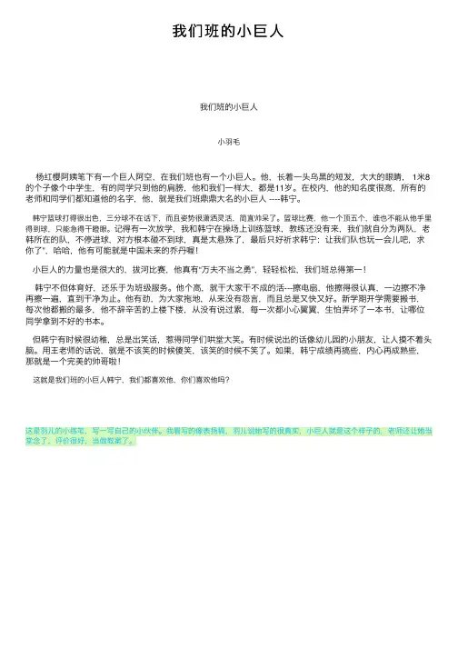 我们班的小巨人