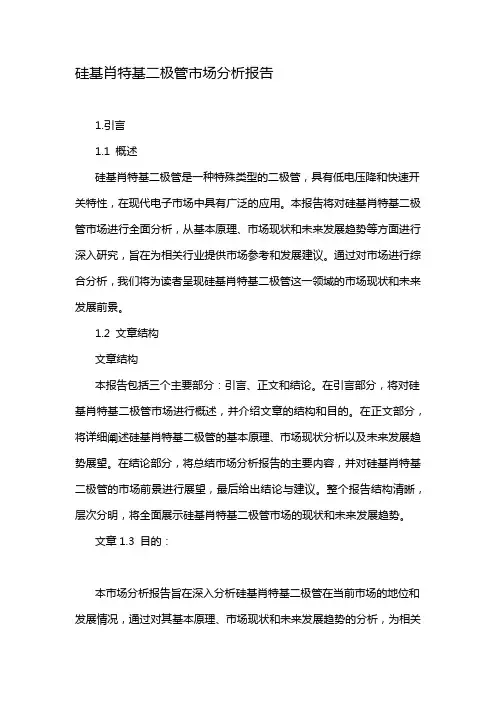 硅基肖特基二极管市场分析报告