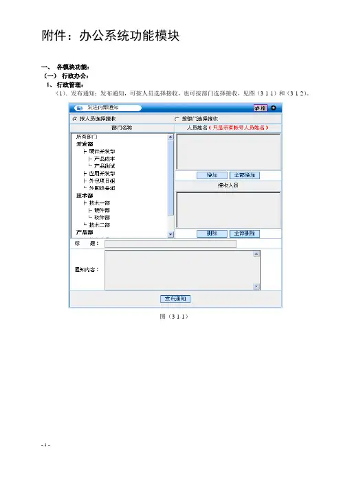 OA办公系统功能模块介绍