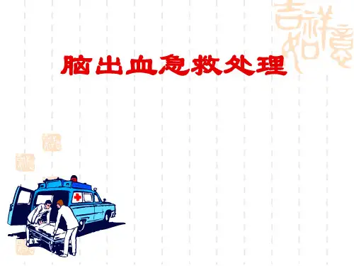 脑出血急救护理ppt课件
