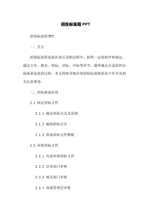 招投标流程PPT