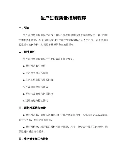 生产过程质量控制程序