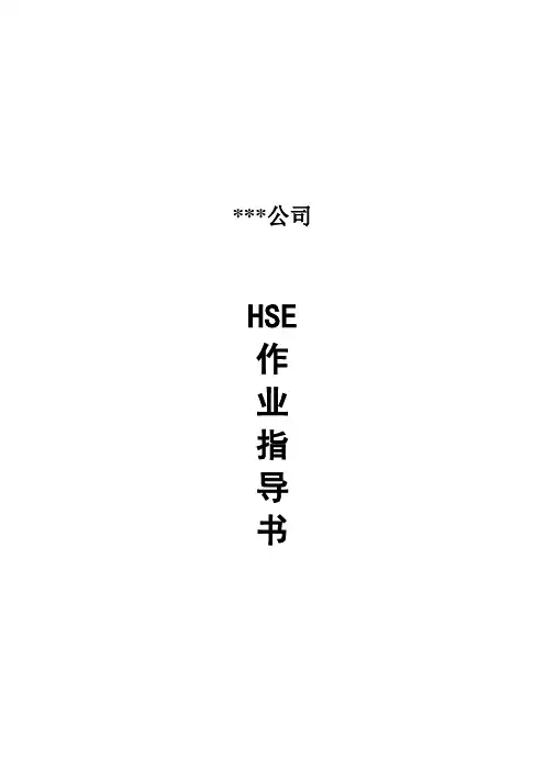 LNG加气站HSE(健康安全环境)作业指导书