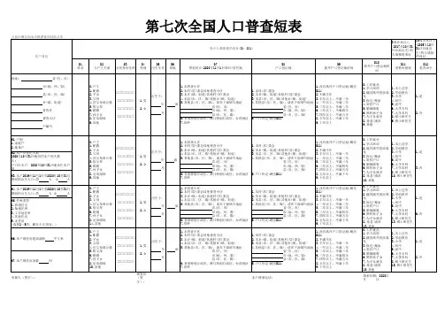 第七次全国人口普查短表