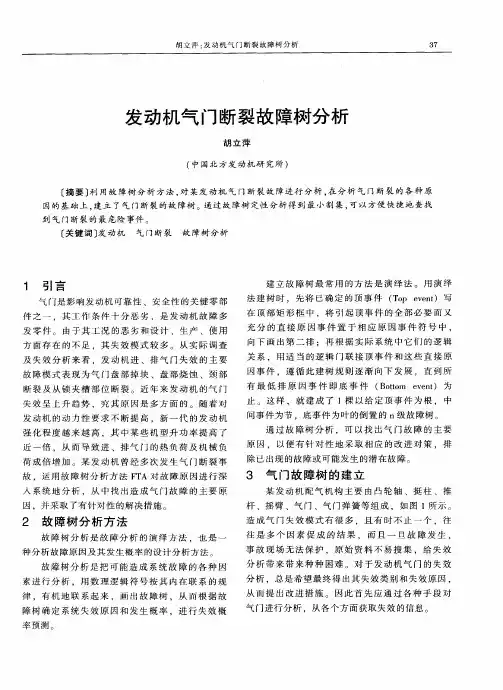 发动机气门断裂故障树分析