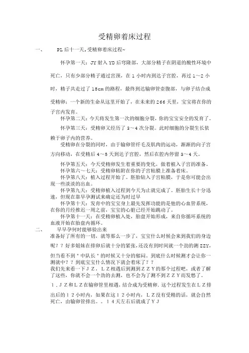 受精卵着床过程