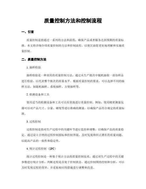 质量控制方法和控制流程