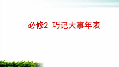 人教版高中历史必修2 巧记大事年表 实用课件