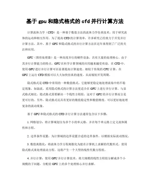 基于gpu和隐式格式的cfd并行计算方法