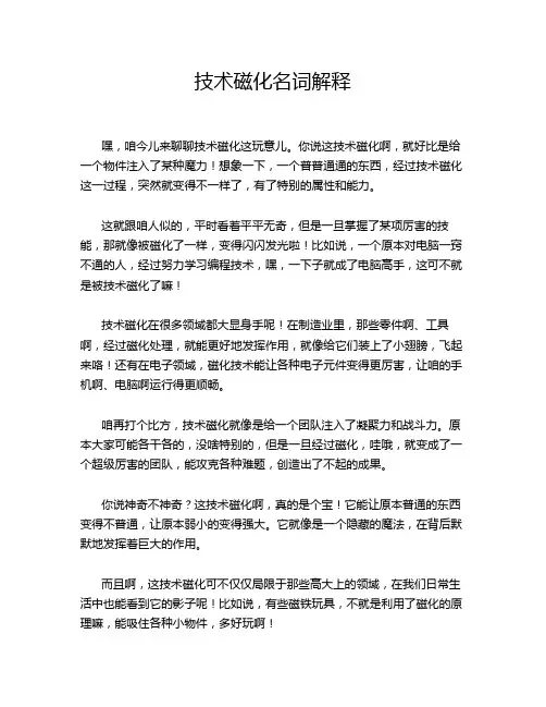 技术磁化名词解释