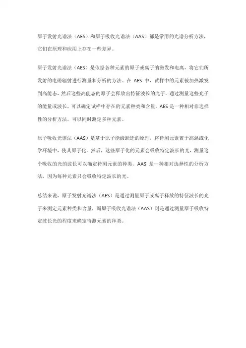 简要总结原子发射光谱法和原子吸收光谱法