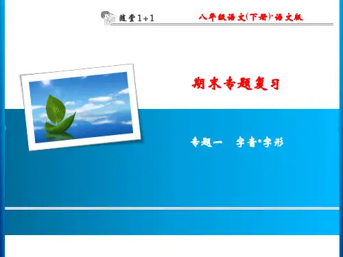 语文版八年级语文下册随堂训练课件 期末专题复习 专题一 字音字形(1)