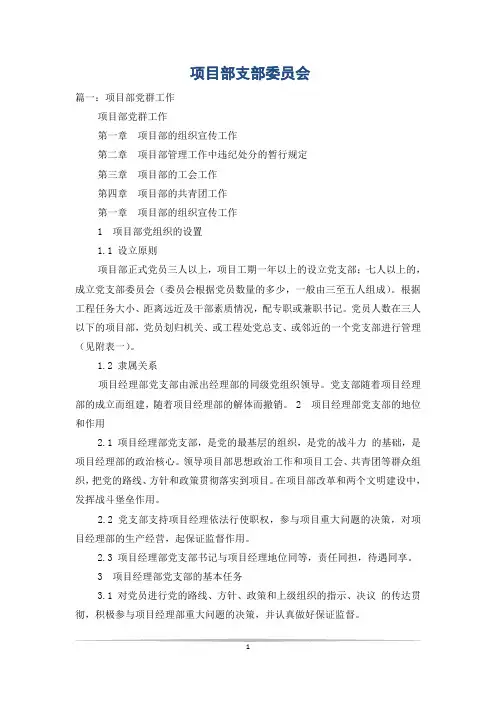 项目部支部委员会