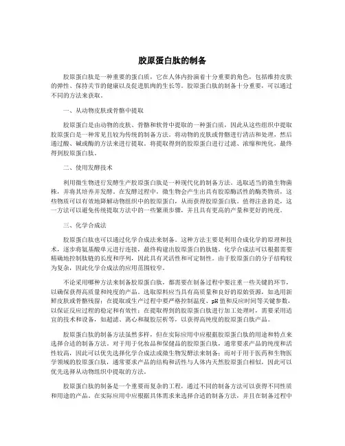 胶原蛋白肽的制备