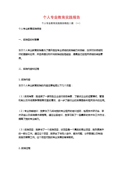 个人专业教育实践报告2篇