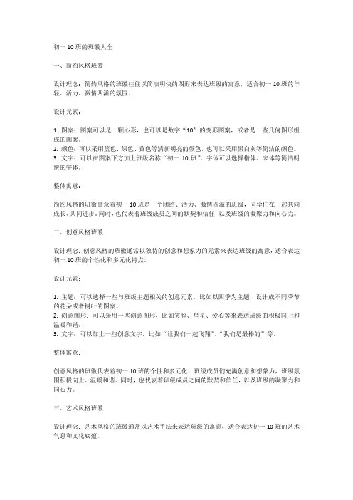 初一10班的班徽大全