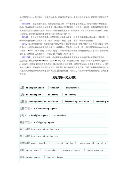 航运术语