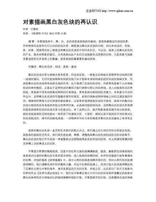 对素描画黑白灰色块的再认识