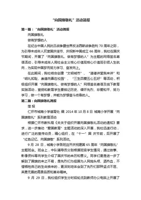 “向国旗敬礼”活动简报
