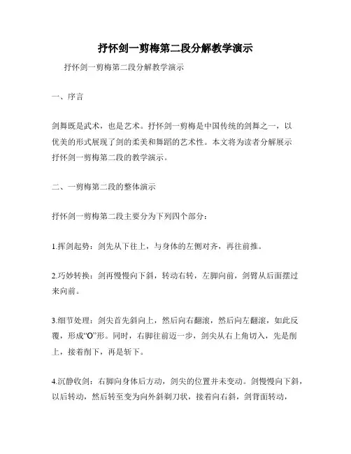 抒怀剑一剪梅第二段分解教学演示