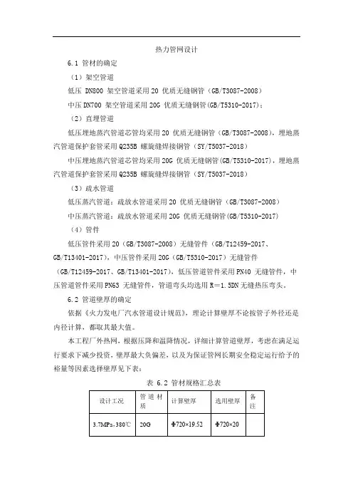 热力管网设计