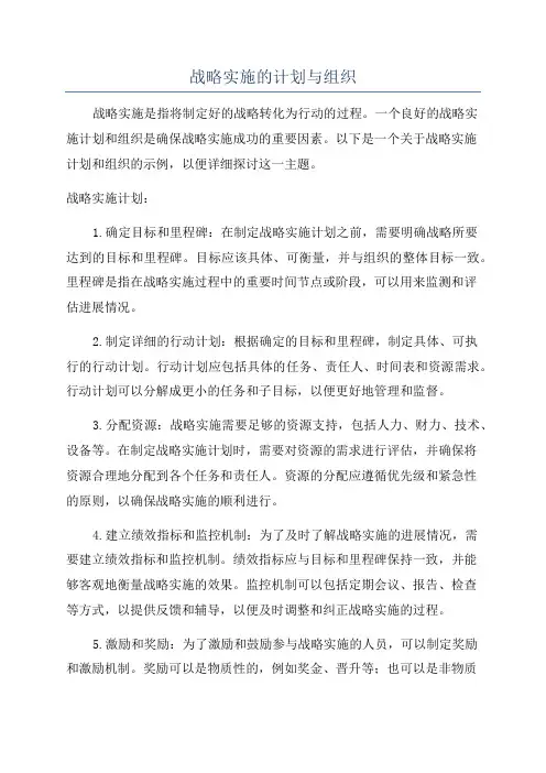 战略实施的计划与组织