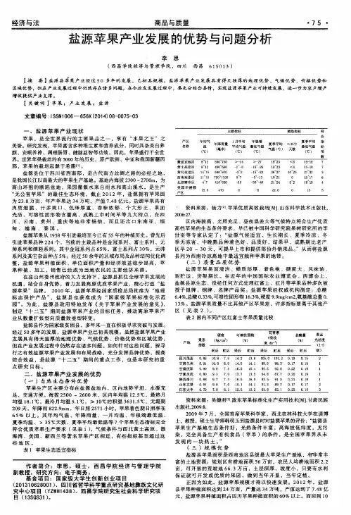 盐源苹果产业发展的优势与问题分析