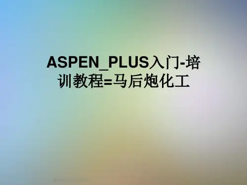 ASPEN_PLUS入门-培训教程=马后炮化工