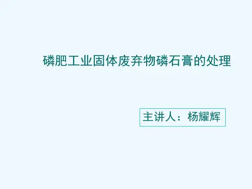 磷肥工业固体废弃物磷石膏的处理