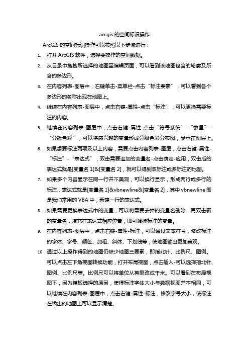 arcgis的空间标识操作