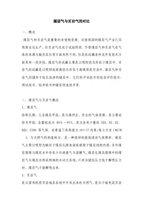 煤层气_煤层气与页岩气的对比