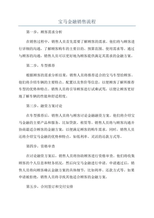 宝马金融销售流程