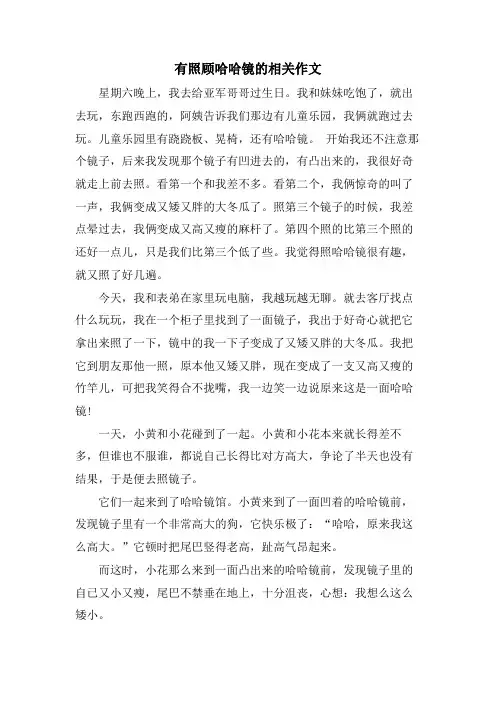 有关照哈哈镜的相关作文