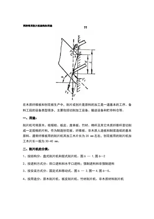 两种常用削片机结构和用途
