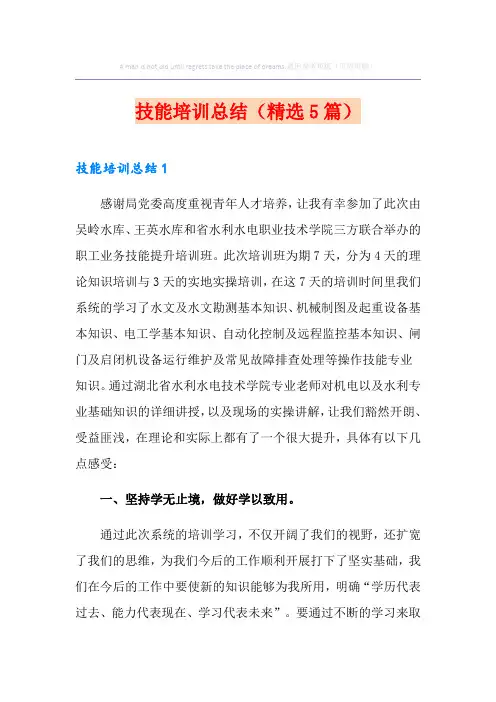 技能培训总结(精选5篇)