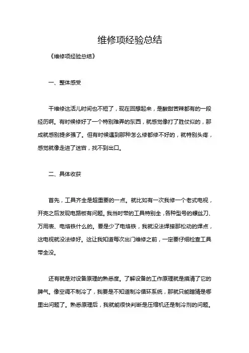 维修项经验总结