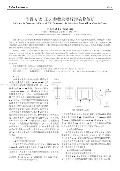 倒置A2O工艺参数及沿程污染物解析