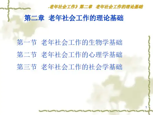 老年社会工作第二章老年社会工作的理论基础