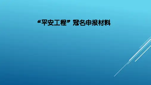 平安工程申报要求PPT范文
