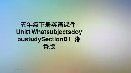 五年级下册英语课件-Unit1WhatsubjectsdoyoustudySectionB1_湘鲁版