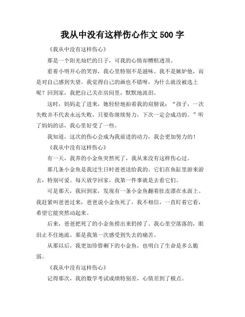 我从中没有这样伤心作文500字
