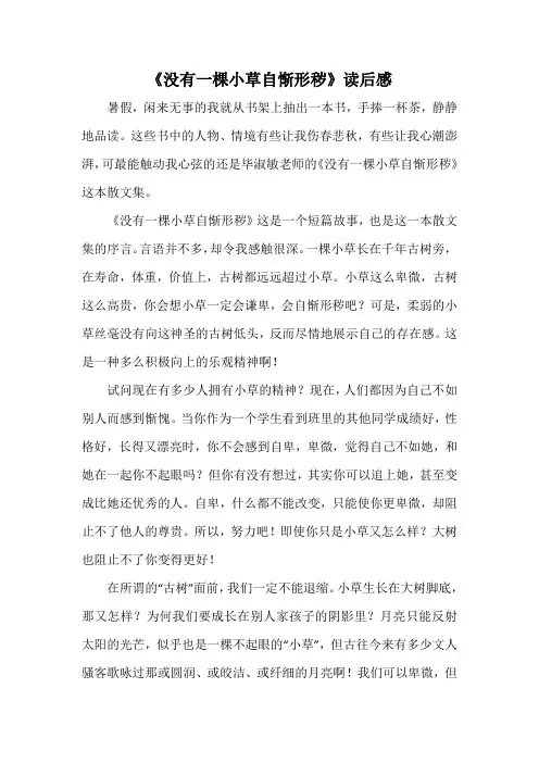 《没有一棵小草自惭形秽》读后感