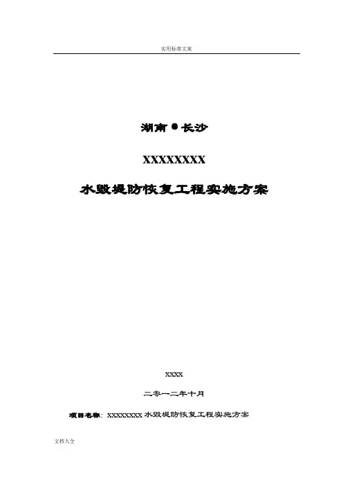 xxx河道堤防水毁修复工程实施方案设计(定稿子)
