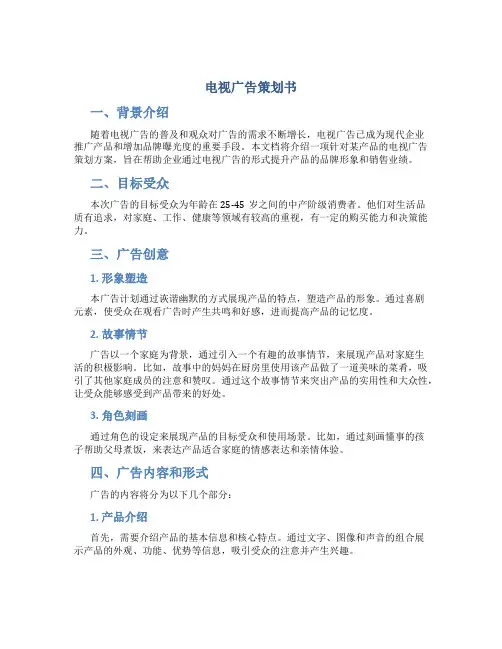 电视广告策划书