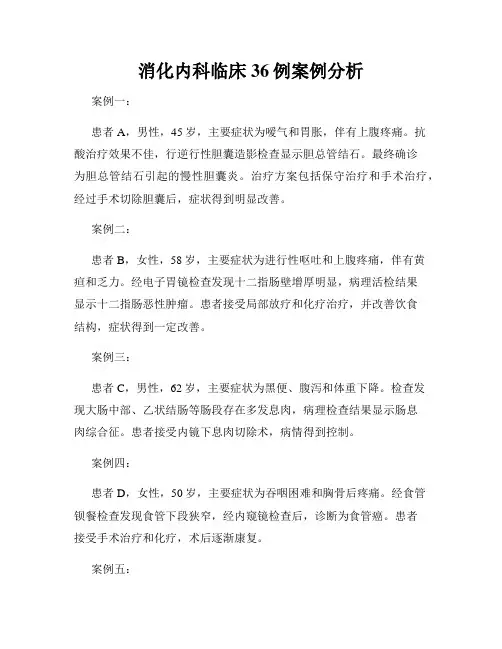 消化内科临床36例案例分析