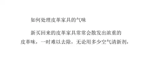 如何处理皮革家具的气味