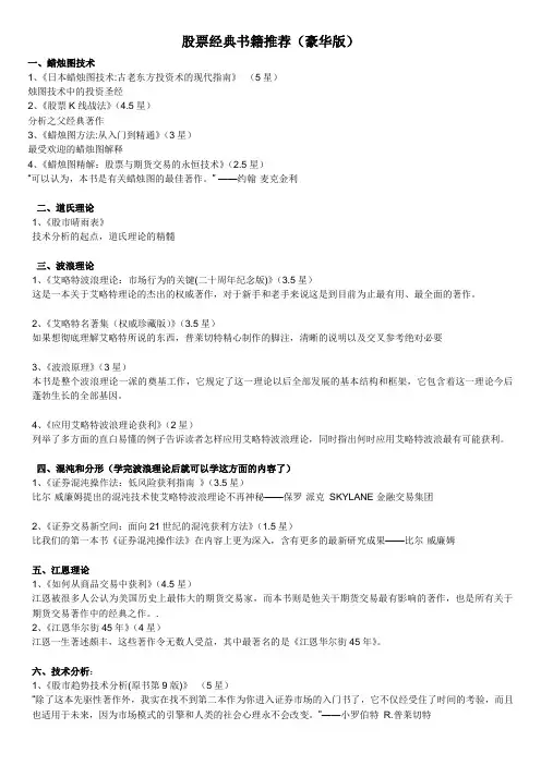 股票经典书籍推荐