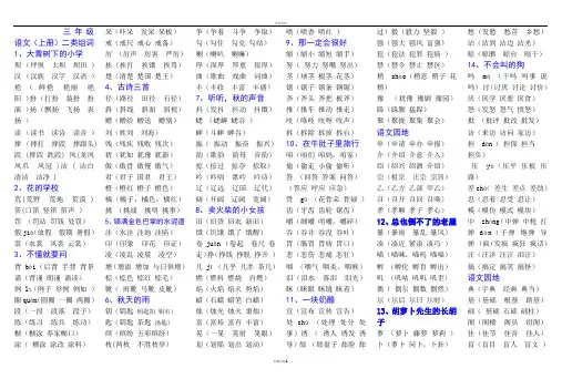 三年级语文二类字组词